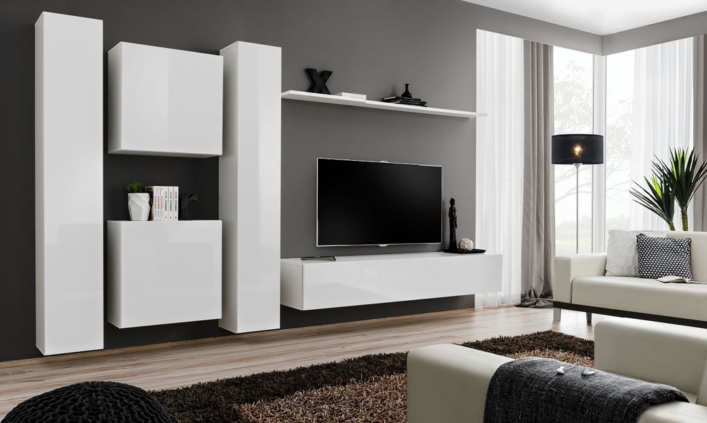Anbauwand Wohnwand Wohnzimmer Schrankwand SWITCH VI mit Push - Click