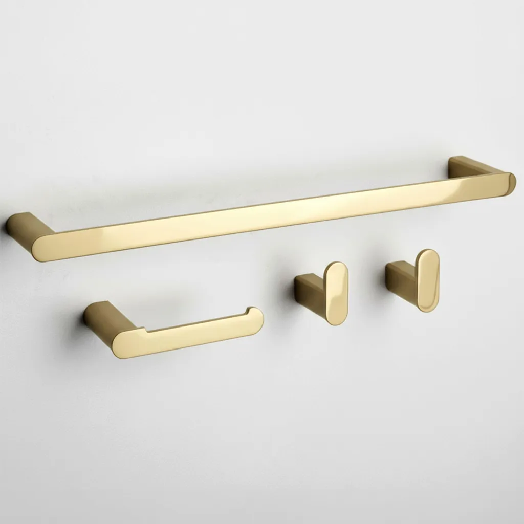 Set Accessori Bagno Rea Mati Gold - 4 Ganci Oro per un Bagno Spa