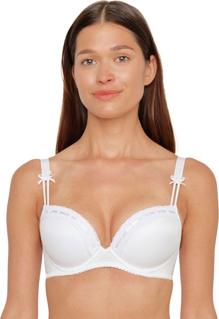 SUSA Dirndl-BH mit Bügel und Schalen / Push-Up Modell 7432, Serie Wiesn-Zauber (BH Größe: 85 C / Farbe: weiß)