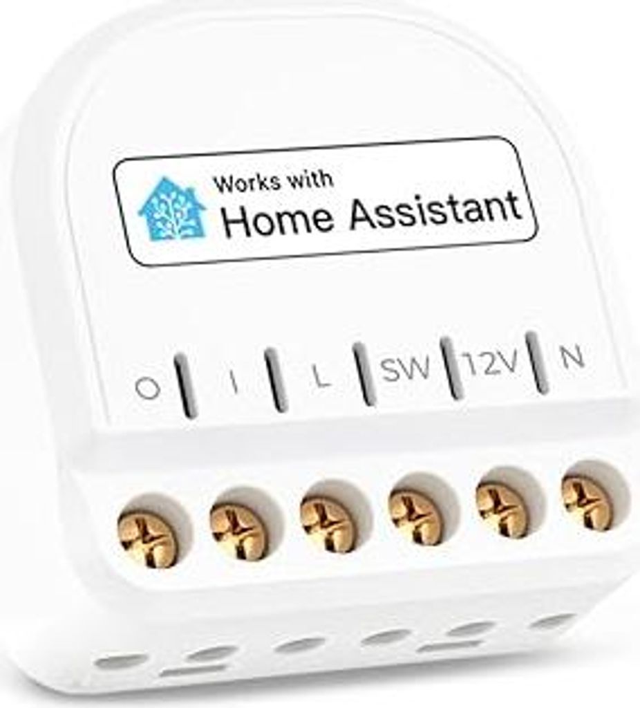 Refoss Smart Relais Schalter mit Strommessung Kompatibel mit Home Assistant Mini WLAN Smart Lichtschalter mit Leistungsmessung 1 Gang Kabelloser Sc...