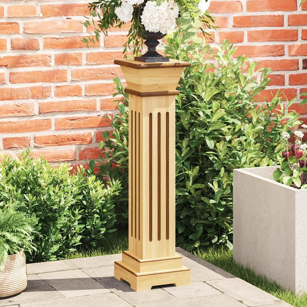 Sellette à fleurs en bois clair forme colonne haute 17x17x66 cm