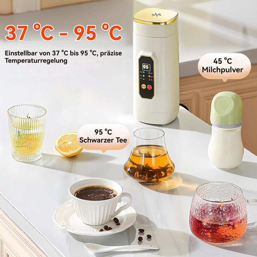 800ML Mini Wasserkocher 300W - Tragbarer Reisekocher Für Tee & Kaffee