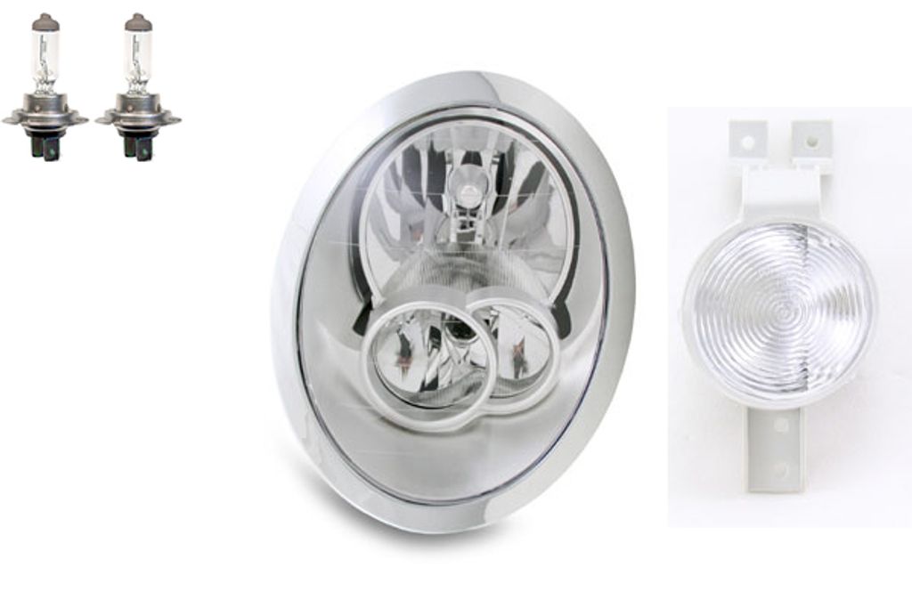 Johns, Scheinwerfer passend für BMW Mini R50 R52 R53 04-06 Links + Leuchtmittel Blinker 63126961345 63126930323 63126930325 63126961347 6312719872...