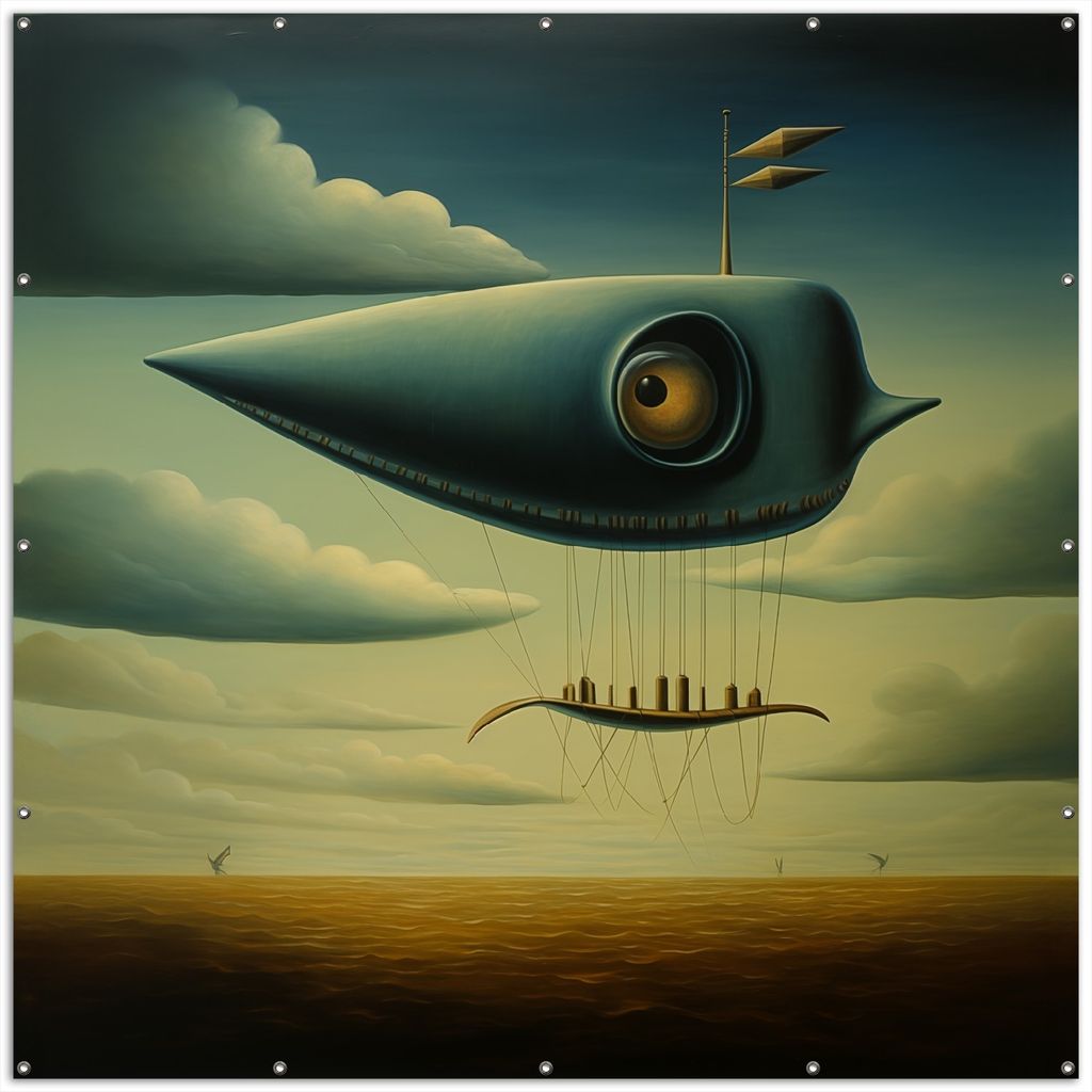 Wallario XXL Outdoor-Poster für Garten oder Balkon, Motiv Himmelsfahrer, in ca. 200 x 200 cm