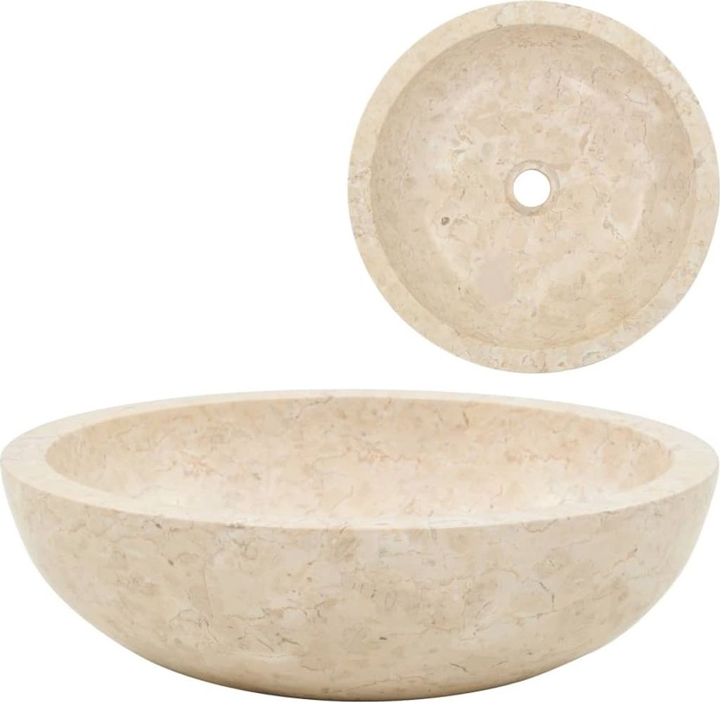vidaXL - Zlewozmywak - 40x12 cm - Marmur - Kremowy Zdjęcie produktu 