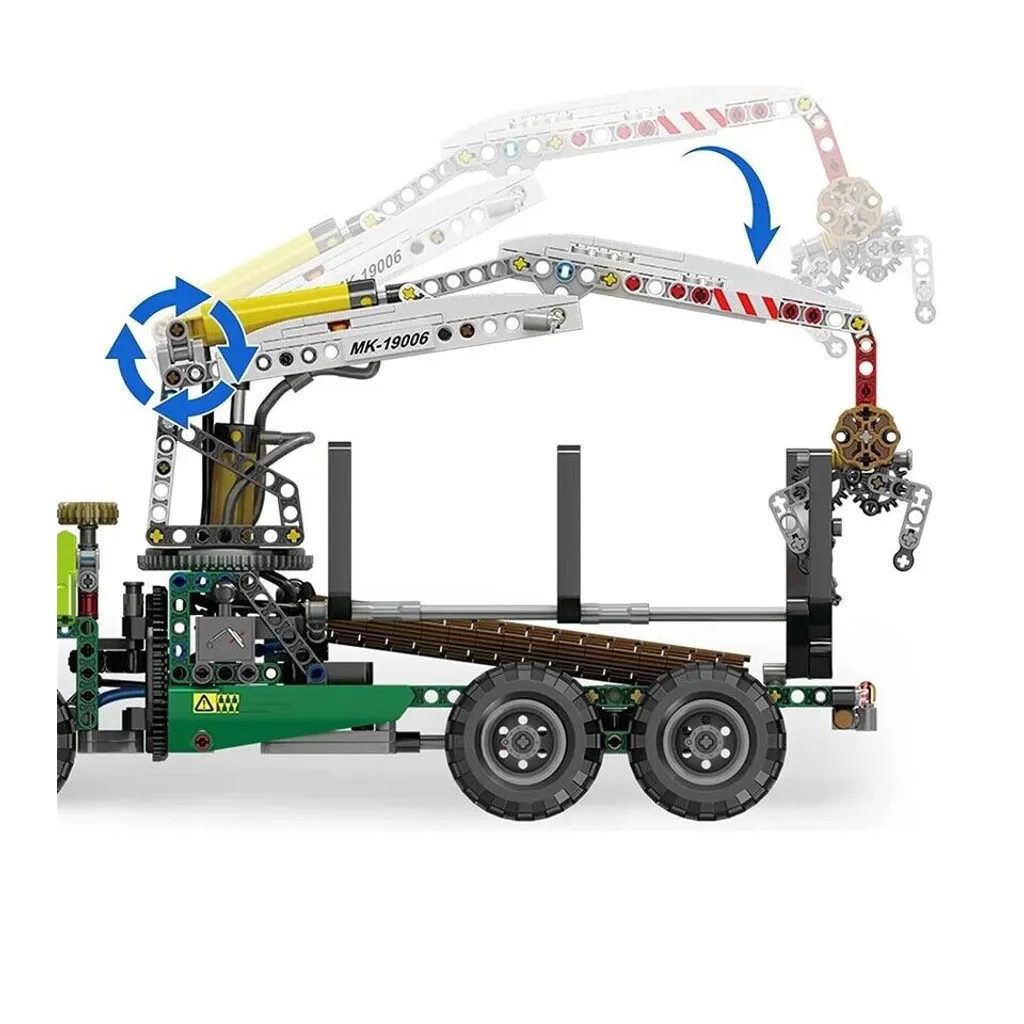 Mould King 19006 Machine Forestière Pneumatique RC Blocs de Construction