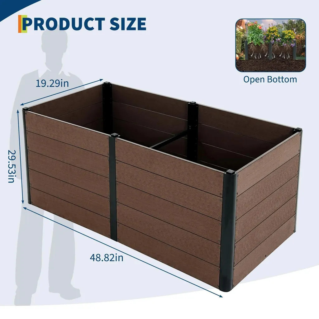 Jardinière de jardin surélevée en WPC pour cultiver sans se baisser