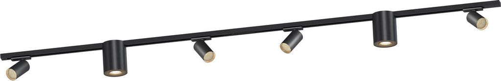 Ledvion - Schienen Aufbauspot, 2m, 1-Phasen, ohne GU10 Leuchtmittel, Schwarz, 6-flammig Spot, spotlight, deckenspot, schienensystem lampen, strahle...