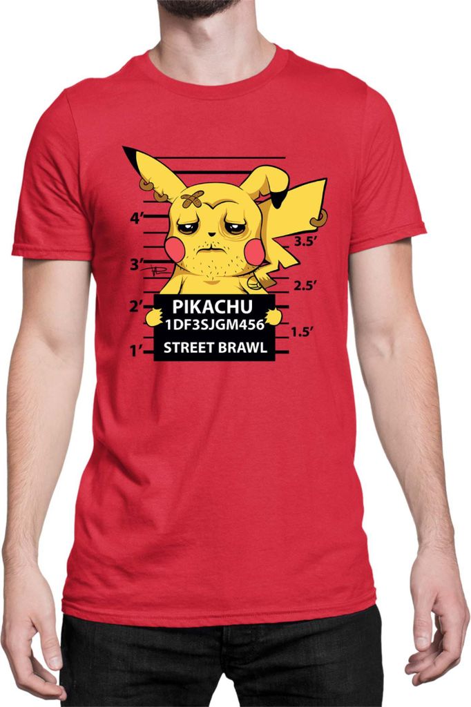 Herren T-Shirt Japan Manga Anime Comics Pokemon 043, Man M / Rot