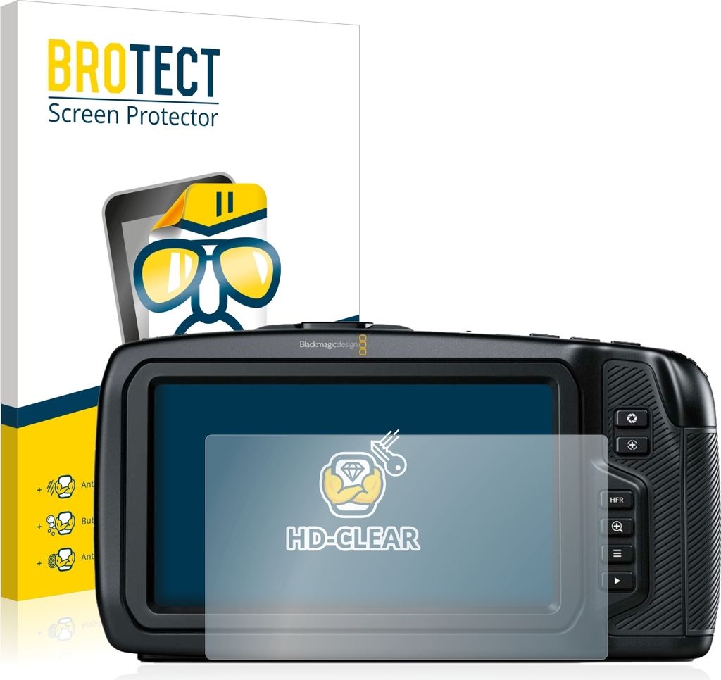 2x Für Blackmagic Pocket Cinema Camera 4K / 6K Schutzfolie BROTECT Displayschutz Display Schutz Folie Klar Transparent