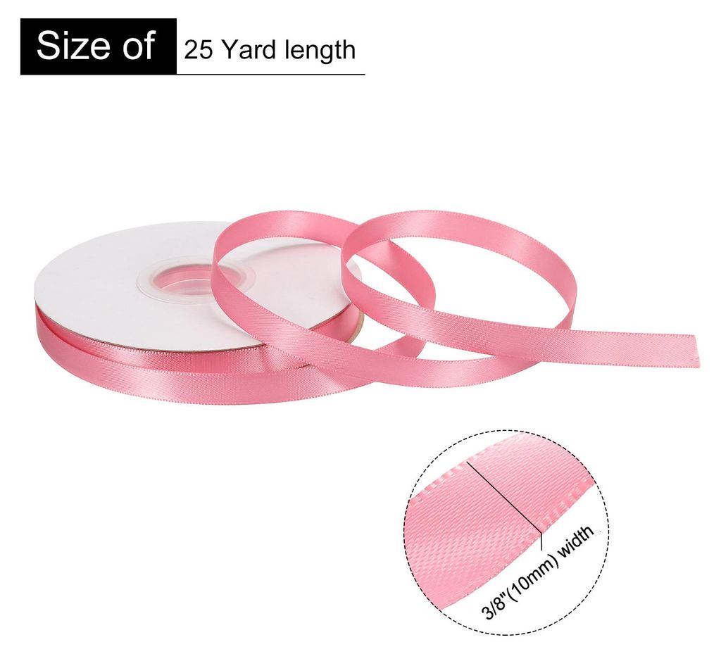 10 mm x 23 Meter Satinband, Doppelseitige Schleifenband Polyester Geschenkband fš¹r Deko Party Hochzeit Geburtstag Trauer Geschenkverpackung Band...