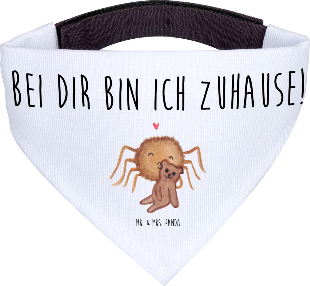 Mr. & Mrs. Panda Bandana Spinne Agathe Teddy - Weiß - Geschenk, Dankeschön, Liebesbeweis, Hundehalstuch, Verliebt, Halstuch für Hund, Miteinande...