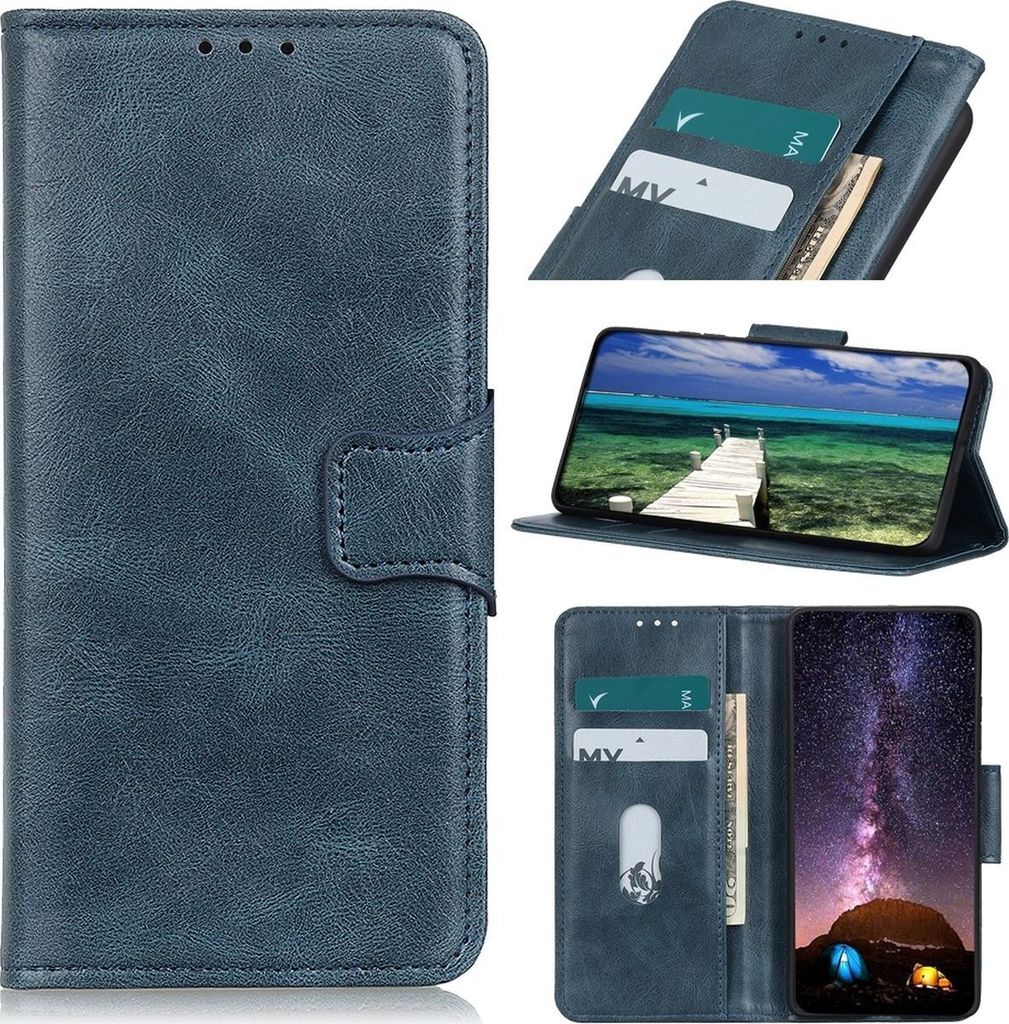 Mobigear Classy iPhone 14 Pro Max Hülle Klapphülle Geldbörse - Blau