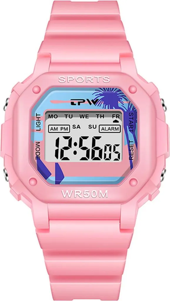 TechKidz, orologio per bambini Modello Timex con display digitale impermeabile, rosa