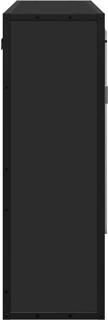 Armadio a specchio nero 65x20x60 cm in materiale ligneo - 6