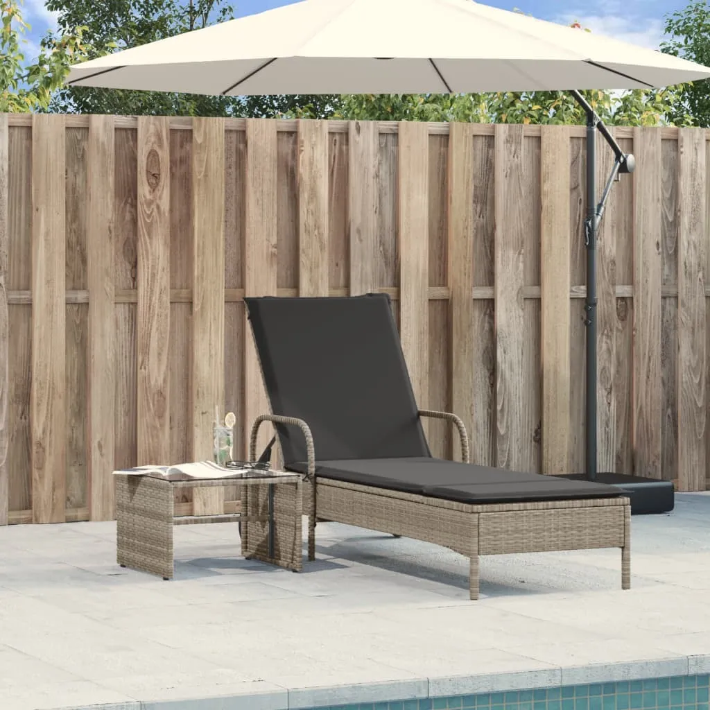Bain de soleil gris clair polyrotin ajustable et facile à déplacer