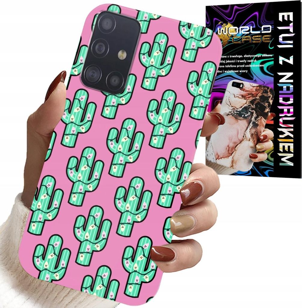 Hülle Für Samsung Galaxy A71 - Kakteen, Kaktus Auf Rosa Hintergrund + Folie