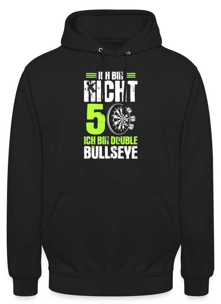 Spreadshirt 50. Geburtstag | Nicht 50 Double Bullseys Uni Hoodie, M, Schwarz