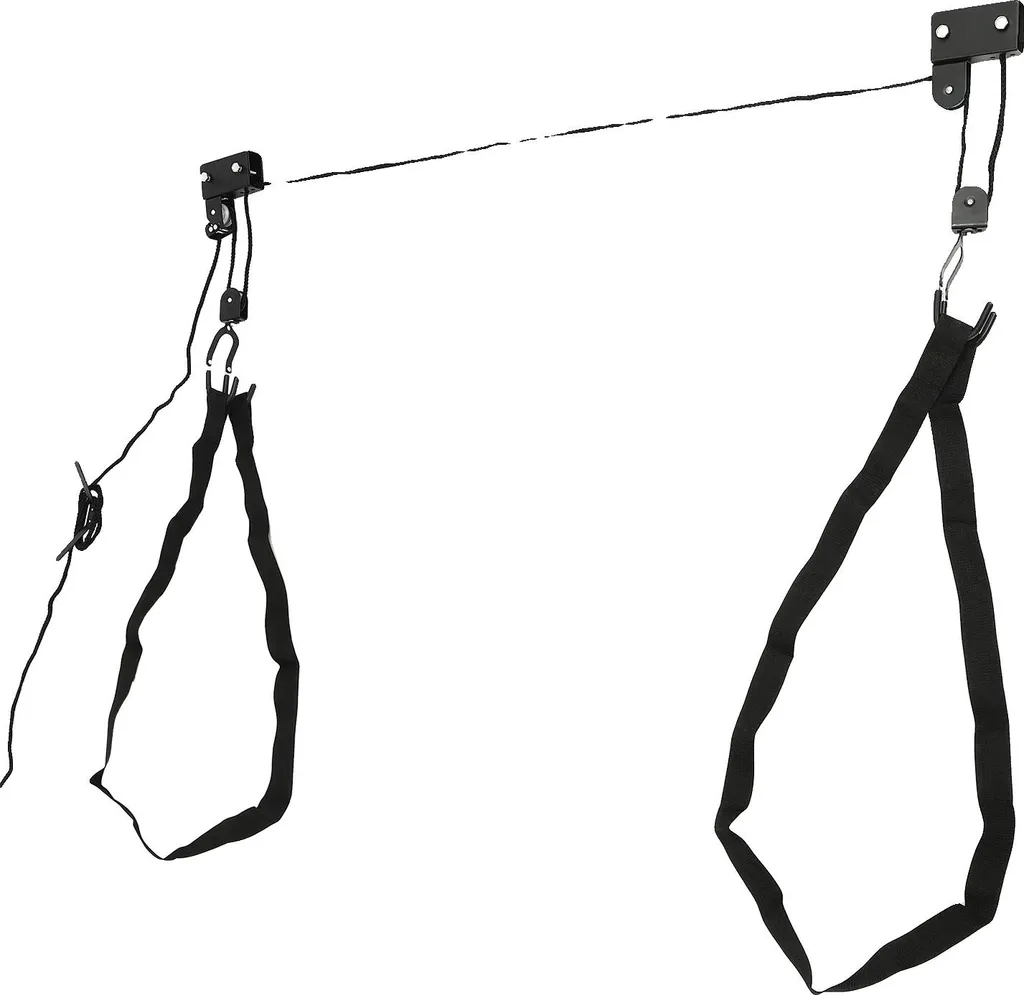 Élévateur de Kayak au Plafond en Acier Noir avec Système Anti-Chute Sûr