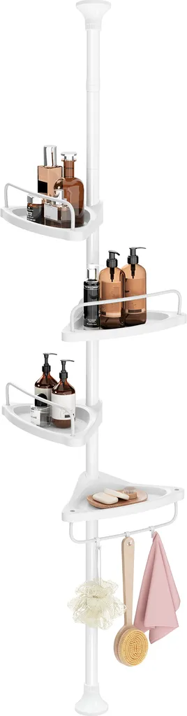 Rangement Douche sans Trou : Étagère Télescopique d'Angle 4 Bacs