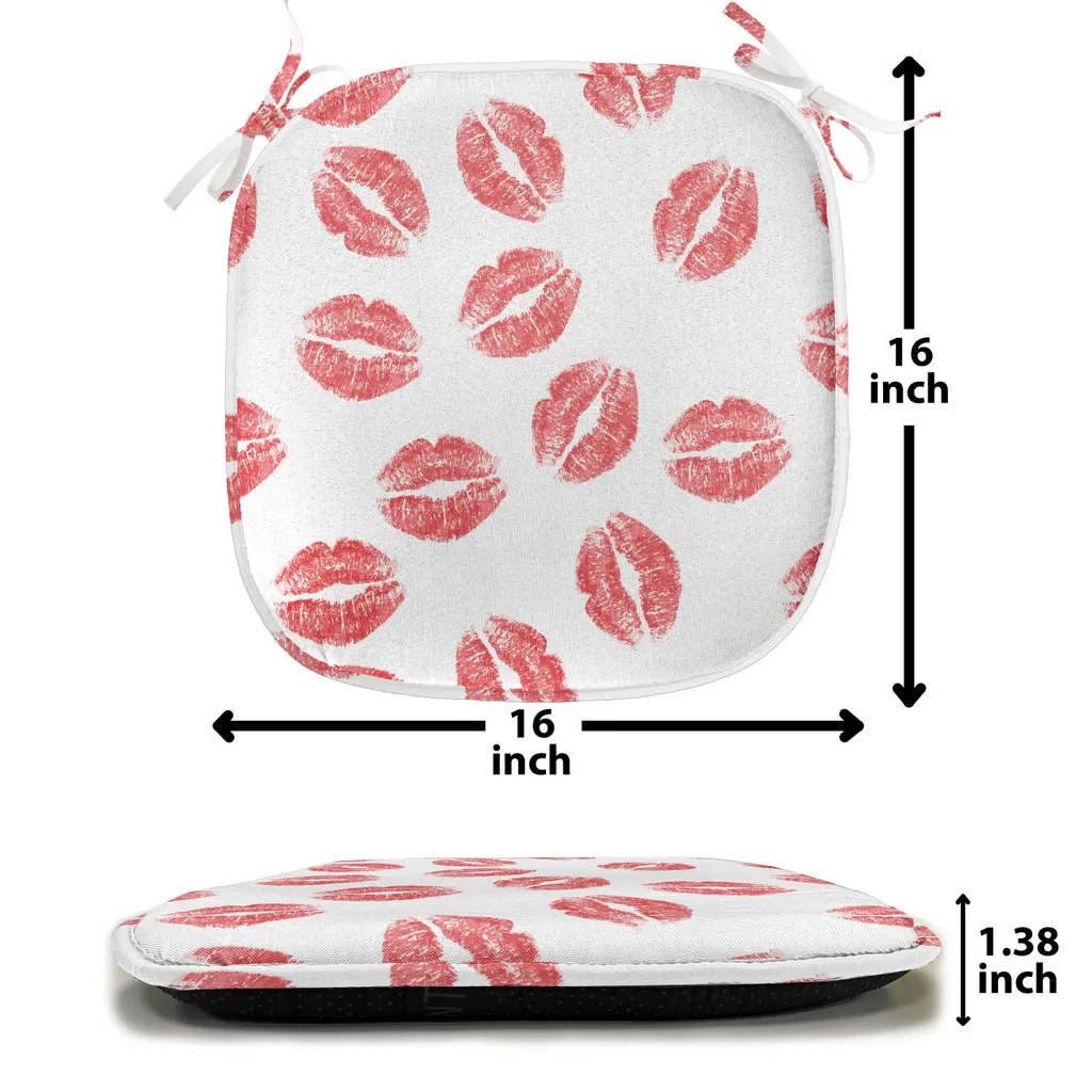 Galettes de Chaise Imperméables Motif Bisous pour Salle à Manger x4
