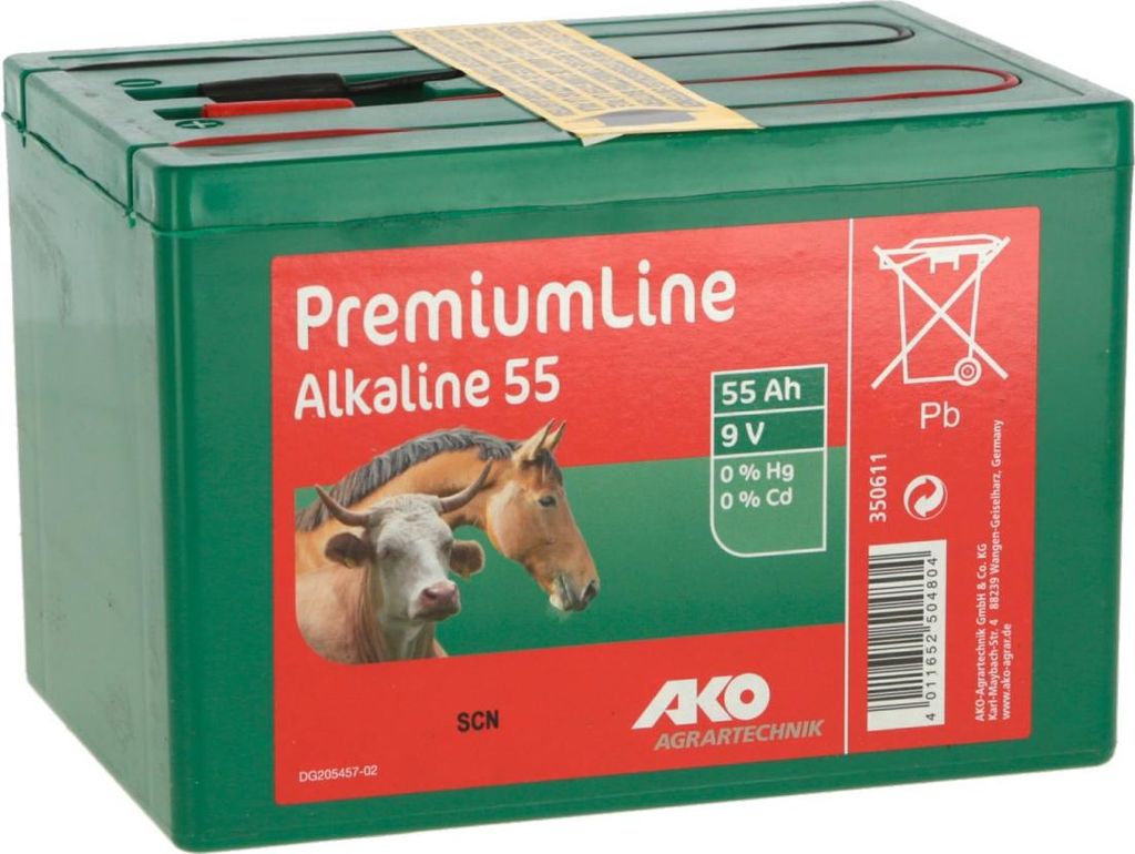 AKO Batterie Alkaline 9 V, 55 Ah, L x B x H 165 x 110 x 110 mm