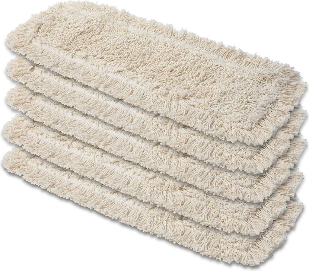 Prieser 5 Profi Baumwolle Bodenwischer 50cm mit Außenfransen - Wischmopp Bezug für effektive Gewerbe- & Heimreinigung – Bodenwischer Bezug Lang...