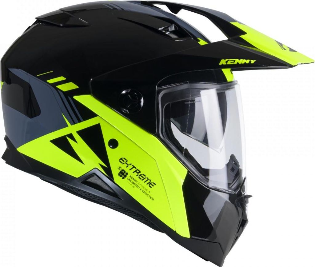 Kenny Racing Kask Dual Adventure Extreme Helm Neon Gelb Größe S