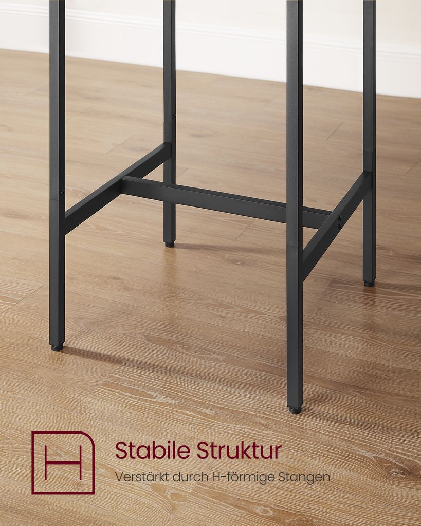 VASAGLE Bartisch-Set mit 2 Barhockern, 60 x 60 x 90 cm, Produktbild 7