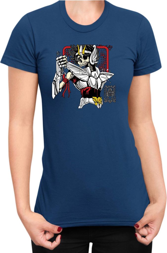 Damen T-Shirt Japan Anime Manga Saint Anime Seiya Zombie Knight 01 Zombie Knight, Lady XS / Dunkelblau