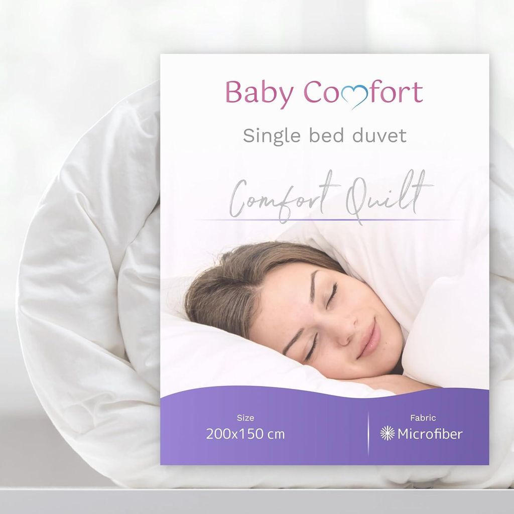 Baby Comfort Steppdecke für alle Jahreszeiten 150 x 200 cm Einzelbett-Größe Anti-Allergien
