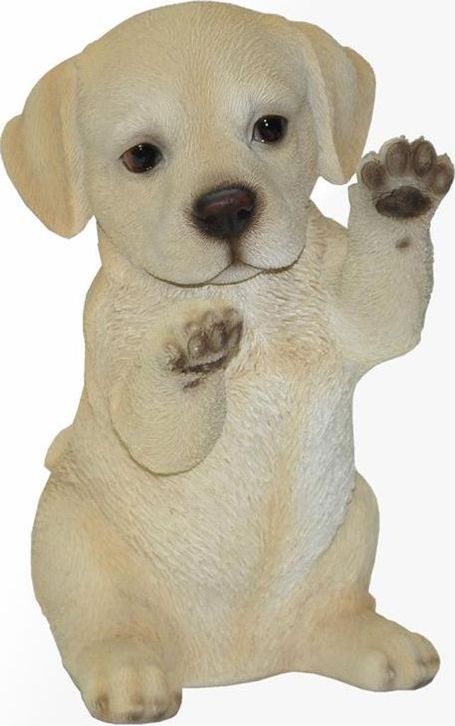 Nature's Mark Labrador Welpen Statue Mit Willkommensschild – Kunstharz, 17 Cm, Garten- & Hausdekoration