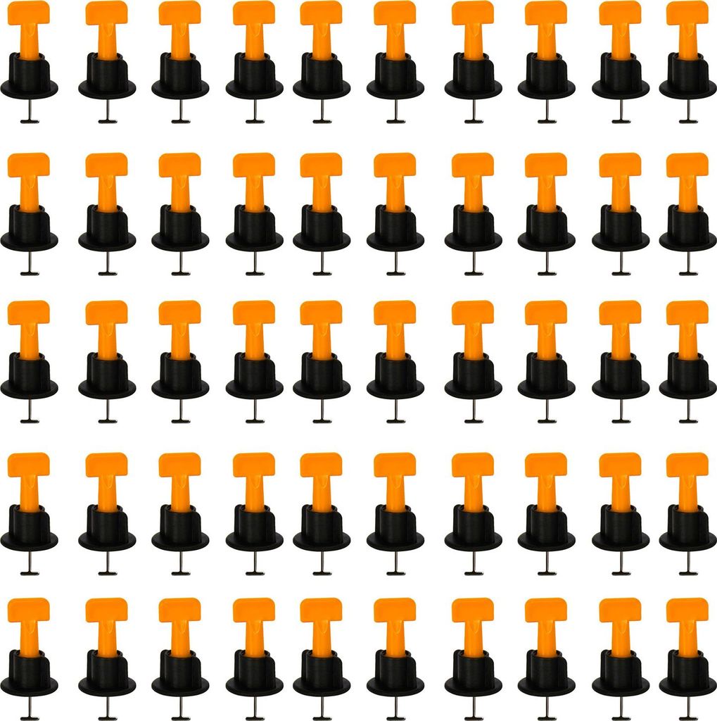 50 Stück Fliesennivellierer 1,5 mm, wiederverwendbar, orange, PP-Edelstahl, Fliesennivellierungswerkzeug für Heimwerkerarbeiten