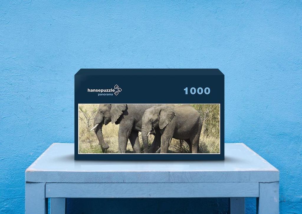 hansepuzzle 85965 - Elefanten Puzzle, 1050 Teile, Tierwelt, 60,0 x 46,0cm mit hochwertiger Aufbewahrung, Kartonbox und wiederverschließbarem Beutel