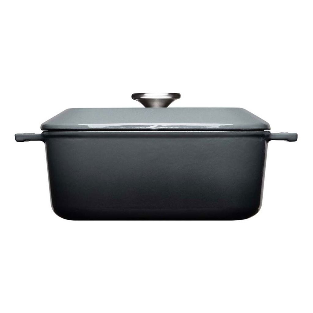 WOLL 'Iron Kasserolle viereckig mit Deckel in Carbon Grey Produktbild 7