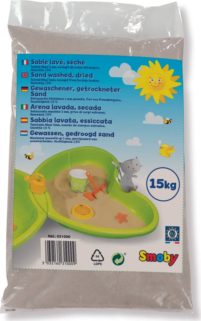 Sable de Jeu Gris 15kg Smoby pour Bac à Sable Enfant et Activités Créatives