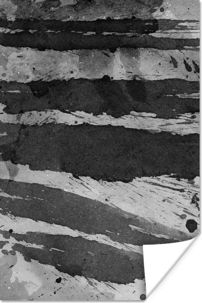 MuchoWow Poster Aquarell - Schwarz - Grau 20x30 cm - Papierdruck