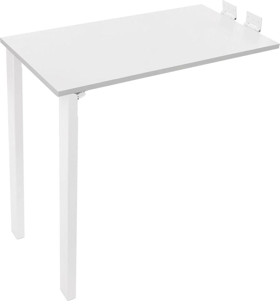Klappbarer Wandtisch Esstisch - Wandmontierter Klapptisch - Platzsparend - Stabile Tischbeine - Sicherheitsverriegelung - Weiß
