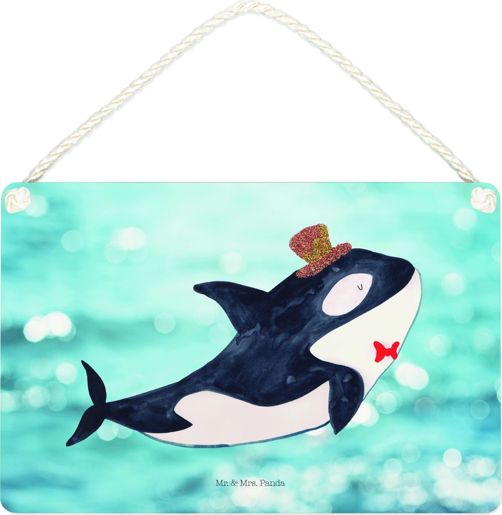 Mr. & Mrs. Panda Schild Orca Zylinder DIN A4 - Oceanblue - Produktbild 