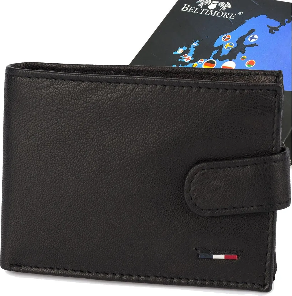 Portafoglio Uomo Beltimore D58 Pelle Nero RFID - Compatto e Orizzontale