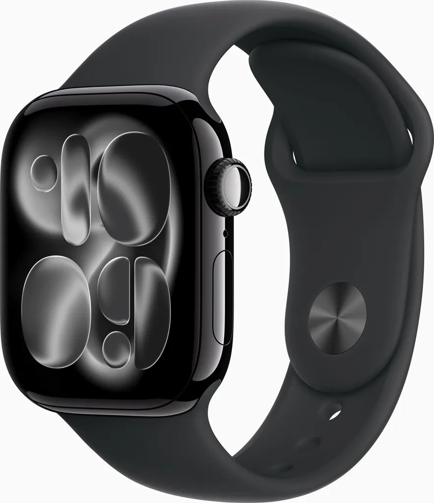 Montre Connectée Apple Watch 46mm Aluminium Noir Jais et Bracelet Noir