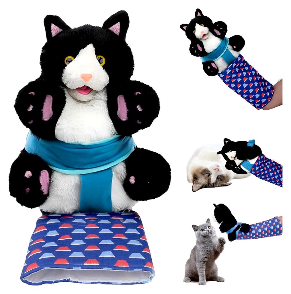 Katzen Wrestling Handschuhe, Interaktives Katzenspielzeug, Kuscheltier für Katzen, Plüschpuppe mit robuster Polsterung, Lustige Katzenspielzeug