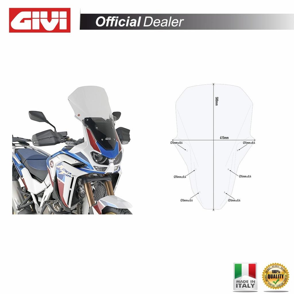 Cupolino GIVI trasparente intercambiabile 58x41,5cm per Immagine del prodotto 