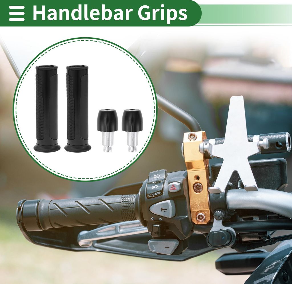 7/8" 22mm 15/16" 24mm Motorrad Lenkergriffe Abdeckung rutschfest Aluminiumlegierung Gummi Lenkergriffe für Motorrad Roller Fahrrad ATV Schwarz 1 Set