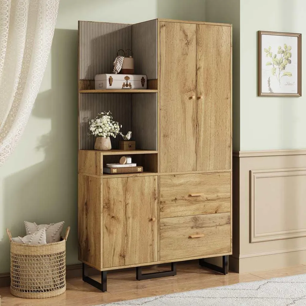 AIORBER Garde-robe d'entrée 110x186x38 cm avec panneaux rembourrés