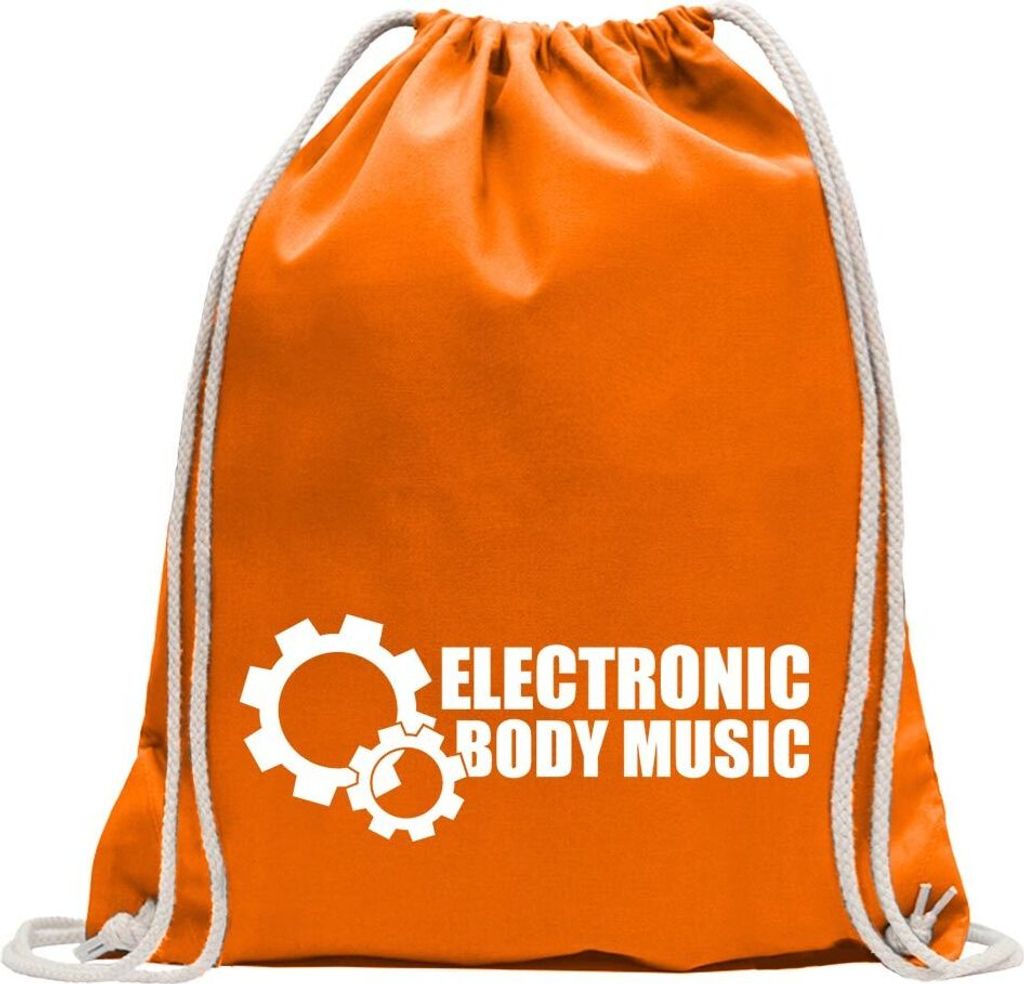 Kiwistar - Turnbeutel - mandarin - Elektronic Body Music - EBM Zahnrad - Fun Rucksack Sport Beutel Gymsack Baumwolle mit Ziehgurt