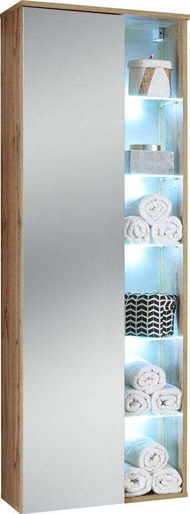 Hochschrank >Bella< in Wildeiche aus Glas - 55x160x30cm (BxHxT)
