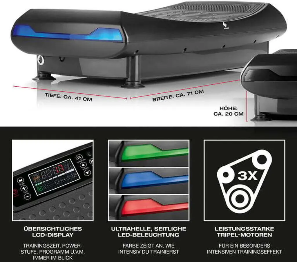Plaque vibrante FitEngine 4D avec 60 niveaux et 4 modes de vibration - 3