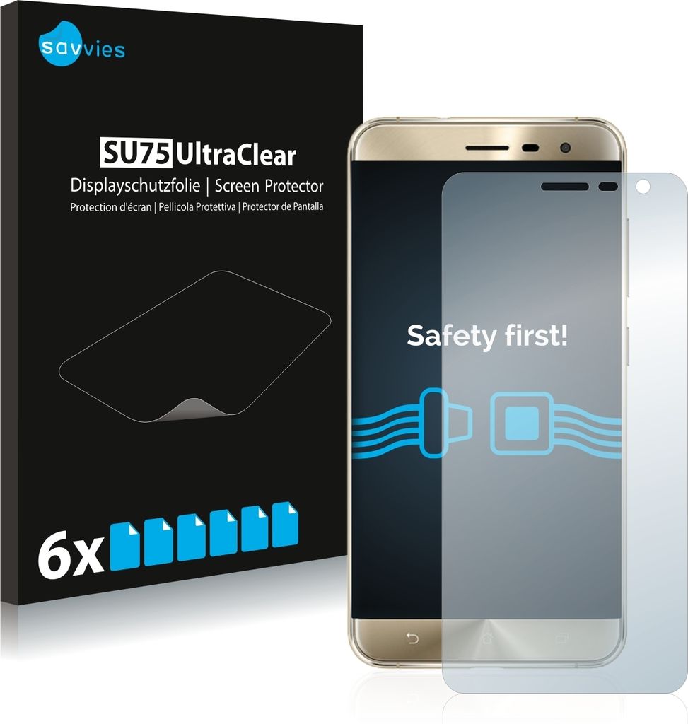 6x Für ASUS ZenFone 3 ZE552KL Schutzfolie Savvies Displayschutz Display Schutz Folie Klar Transparent