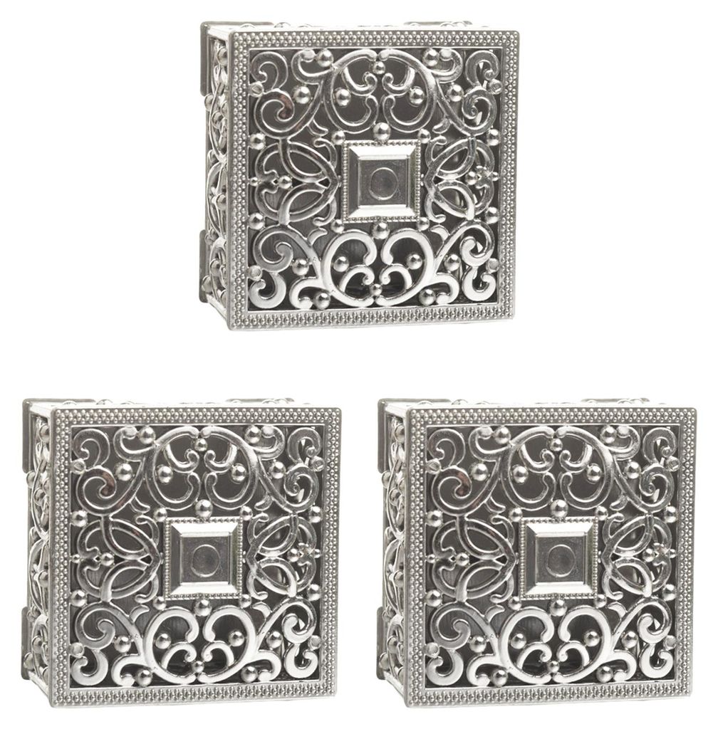 Vintage Schmuckkästchen mit Aussparungen, gold-/silberplattiert, aus Kunststoff, ideal als Bonbonbox, für Hochzeitsfeiern, Gastgeschenke, Ringe, ...